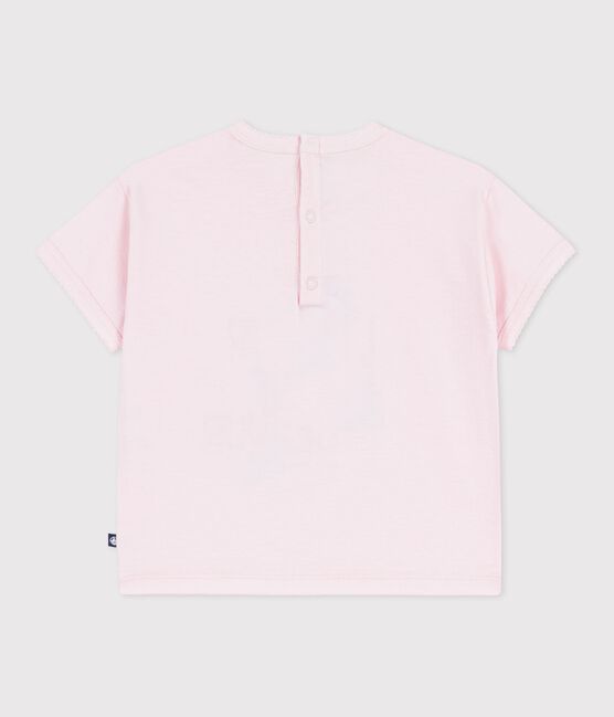 T-shirt a maniche corte in cotone con motivo neonato rosa BARELY