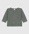 T-shirt a maniche lunghe in jersey fiammato per bebè verde THUYA