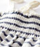 Tutina corta  in cotone a righe bebè femmina bianco MARSHMALLOW/blu MEDIEVAL