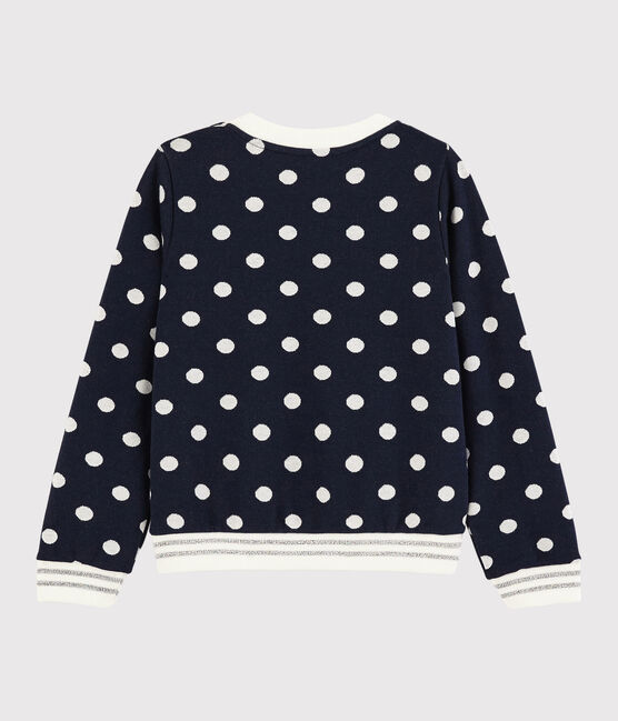 Felpa bambina blu SMOKING/bianco MARSHMALLOW