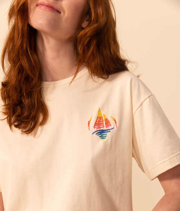 T-shirt LE BOXY in cotone Donna ecru