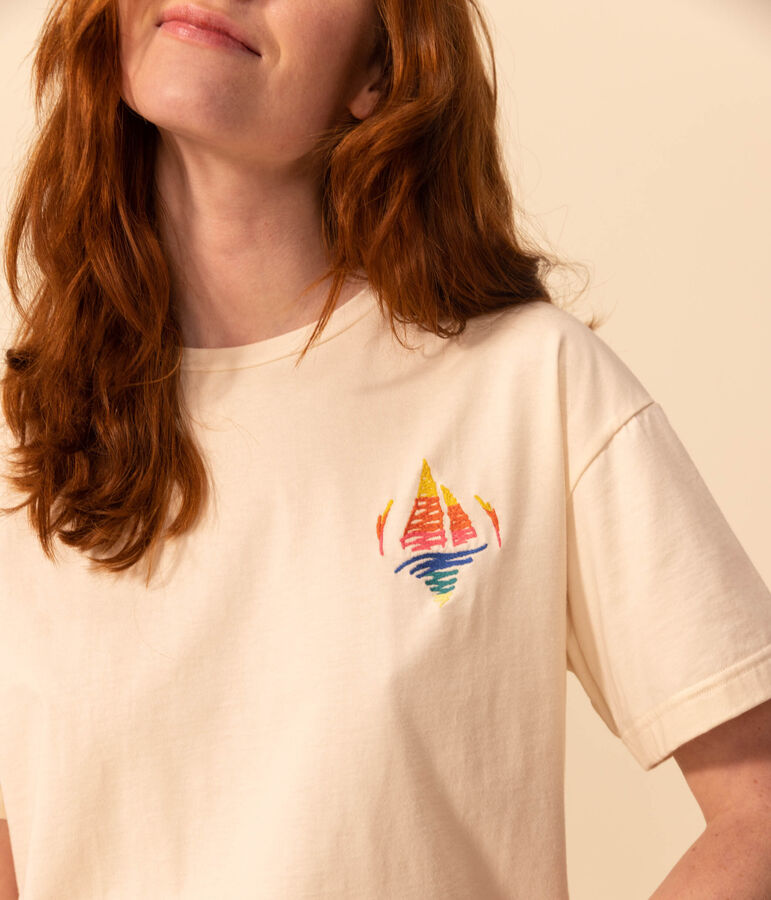 T-shirt LE BOXY in cotone Donna ecru