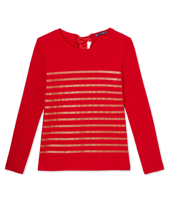 T-shirt da donna con righe paillettes rosso FROUFROU