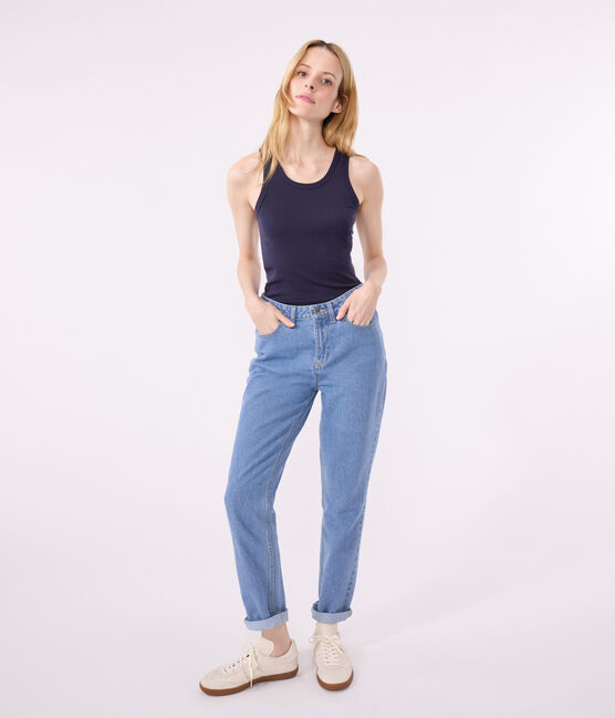 Canotta Iconica in cotone donna blu SMOKING