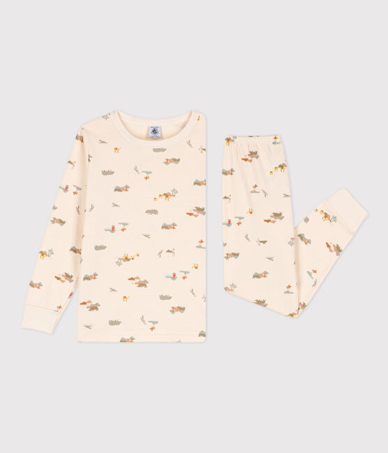 Pigiama bambino unisex in cotono con animali bianco AVALANCHE/ MULTICO