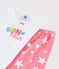 Pigiama corto motivo "Bonheur" bambina in cotone bianco MARSHMALLOW/bianco MULTICO