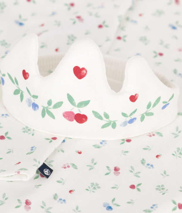 Camicia da notte travestimento con diadema bambina in cotone bianco/multicolore