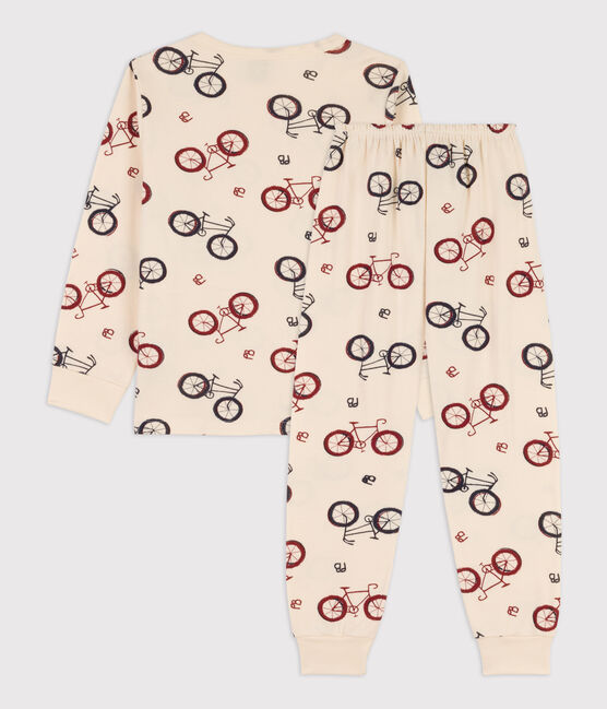 Pigiama di cotone per bimba / bimbo, con fantasia bici bianco AVALANCHE/ MULTICO