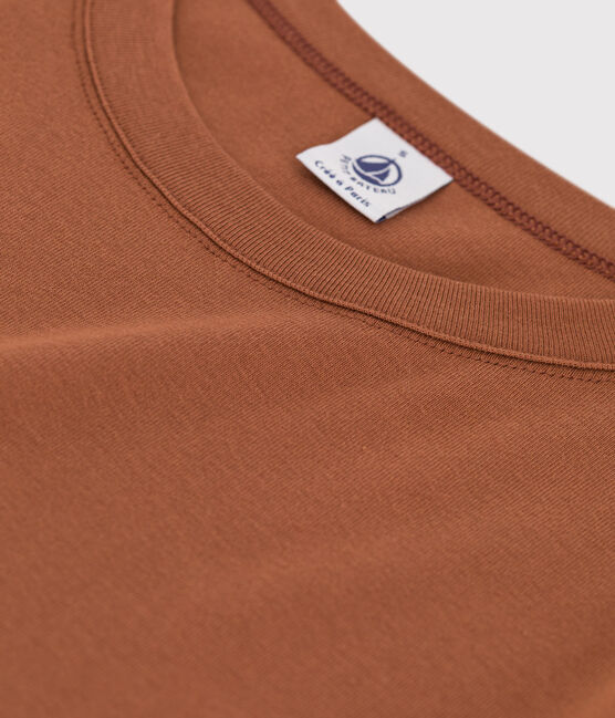 T-shirt L'ICONIQUE girocollo in cotone Donna marrone CINA