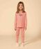 Pigiama a righe bambino unisex in cotone arancione OURSIN/bianco MARSHMALLOW