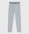 Pantaloni tipo leggings in cotone tinta unita bambina grigio FUMEE CHINE