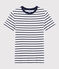 T-shirt girocollo iconica in cotone a righe Donna bianco MARSHMALLOW/blu SMOKING