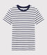 T-shirt girocollo iconica in cotone a righe Donna