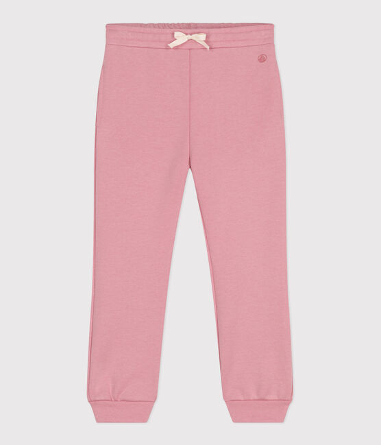 Joggers in cotone tinta unita bambina rosa CHARME