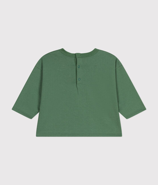 T-shirt a maniche lunghe in jersey sottile neonato verde PALMERAIE