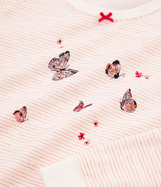 Pigiama bambina in cotone bianco MARSHMALLOW/rosa ROSAKO