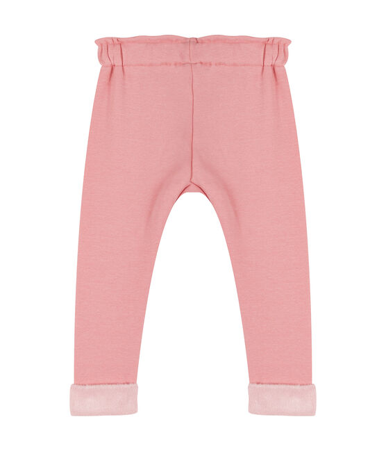 Pantalone bebè femmina in maglia di velluto rosa CHARME CN