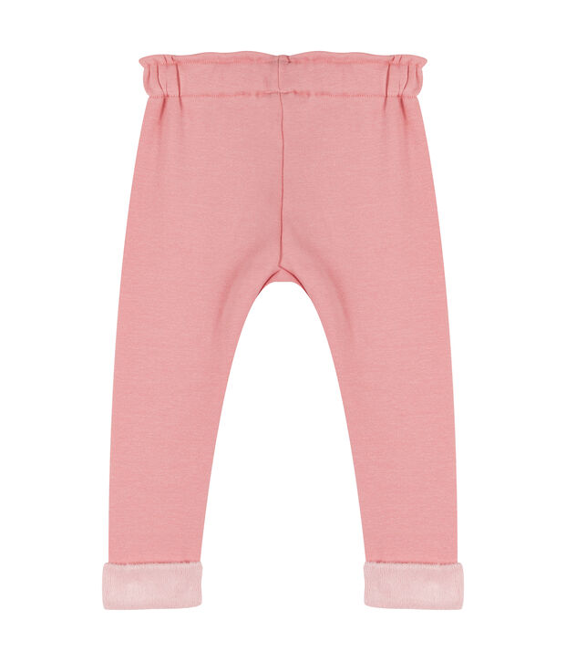 Pantalone beb&egrave; femmina in maglia di velluto rosa