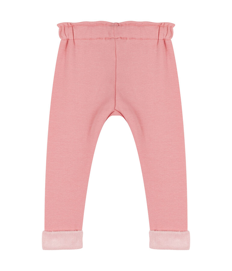 Pantalone beb&egrave; femmina in maglia di velluto rosa CHARME CN