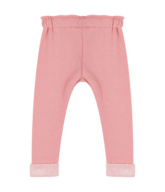 Pantalone bebè femmina in maglia di velluto rosa CHARME CN
