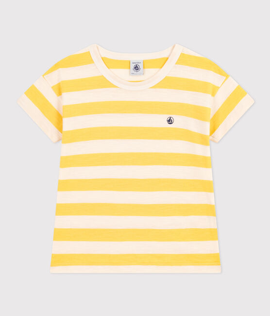 T-shirt rigata in jersey fiammato bambino giallo NECTAR/ AVALANCHE