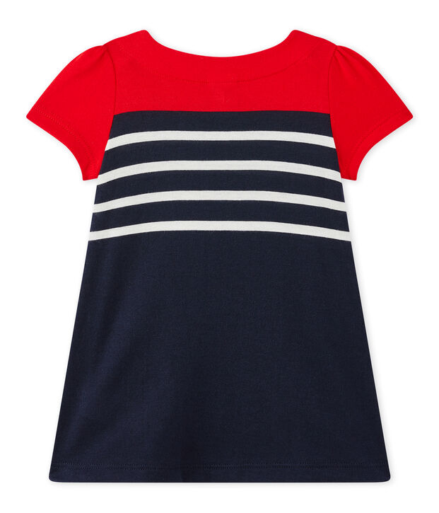 Abito beb&eacute; bambina rigato blu/multicolore