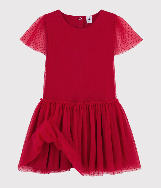 Abito manica corta bambina rosso TERKUIT