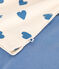 Pigiama bimateriale in cotone donna blu/ecru