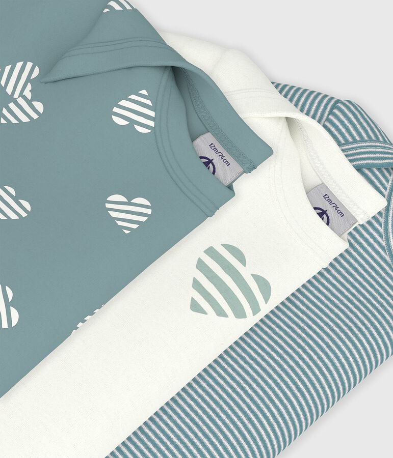 Set di body a maniche corte in cotone con cuore stampato neonato multicolore
