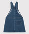 Abito salopette bambina in denim biologico blu DENIM BLEU DELAVE