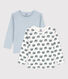 Confezione da 2 T-shirt a maniche lunghe bimbo, fantasia lumache, cotone