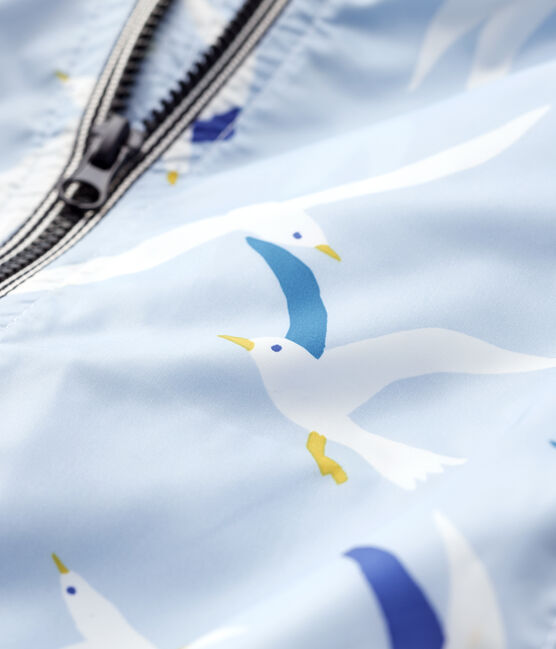 Giacca a vento leggera in poliammide riciclato bebè maschio blu JASMIN/bianco MULTICO