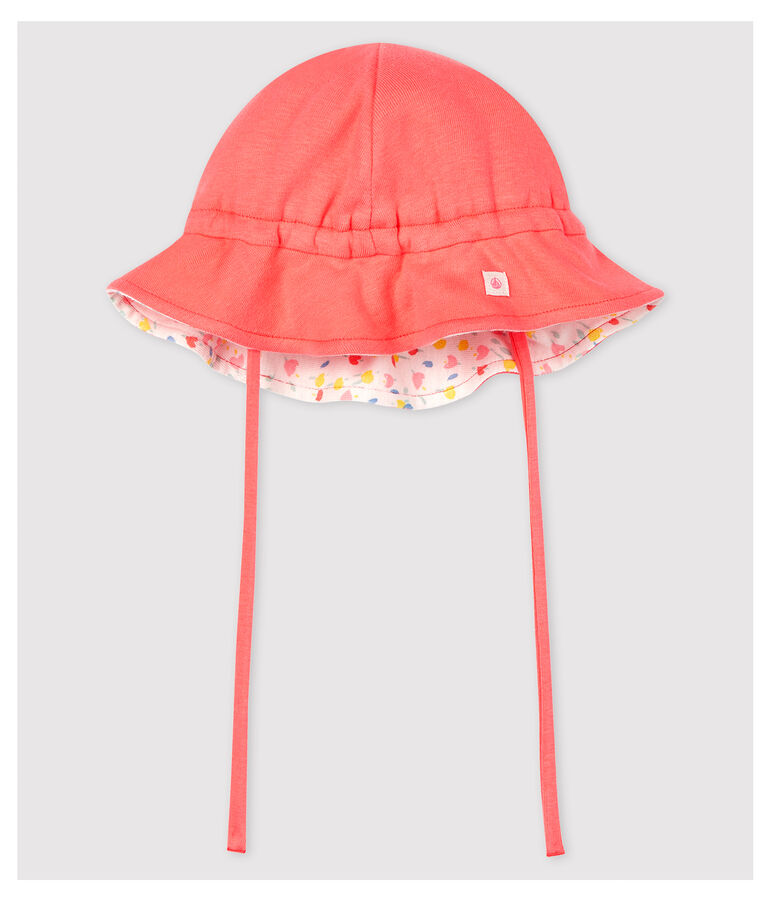 Cappello alla pescatora beb&egrave; in spugna bouclette di cotone biologico arancione PEACHY