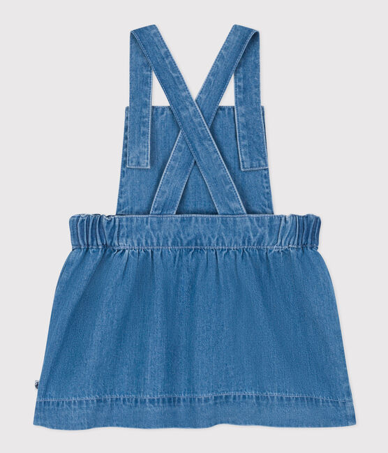 Abito smanicato in denim leggero per bebè blu DENIM CLAIR