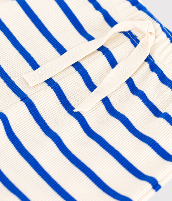 Shorts bebè in maglia a costine a righe blu AVALANCHE/bianco PERSE