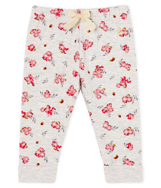 Pantalone bebè femmina in tubique fantasia grigio BELUGA/bianco MULTICO CN
