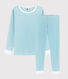 Pigiama snugfit a righe blu bambino in cotone
