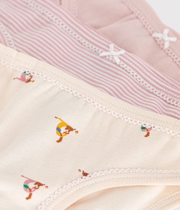 Confezione da 3 slip bambina in cotone multicolore