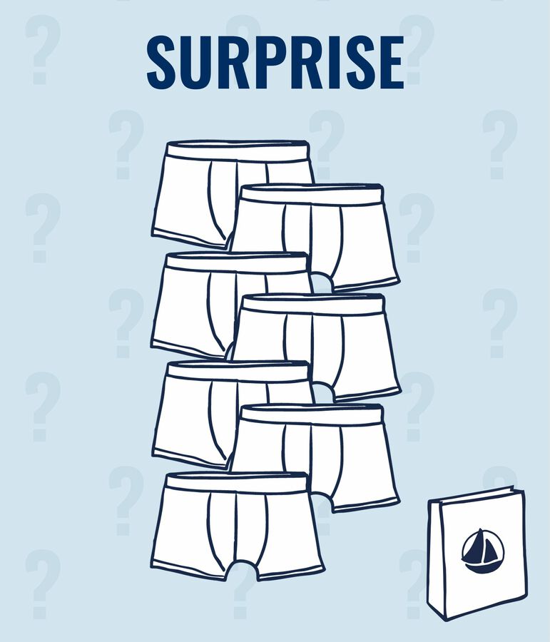 Lotto a sorpresa da 7 boxer bambino multicolore