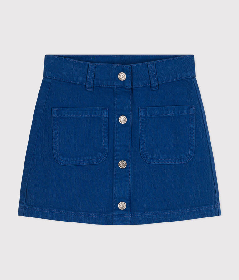 Gonna in denim bambina blu