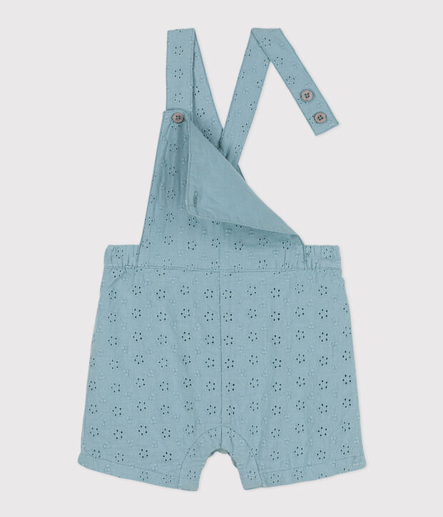 Salopette corta beb&egrave; in pizzo sangallo verde