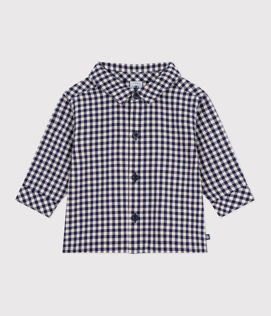 Camicia in flanella a quadri neonato blu SOIR/ MILK