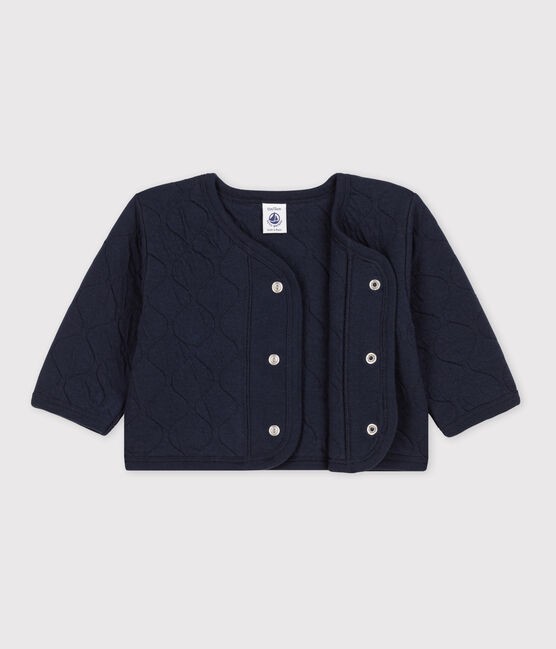 Cardigan per bebè in tubique trapuntato blu SMOKING