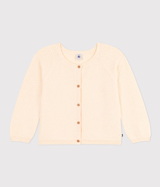 Cardigan in cotone bambina ecru AVALANCHE