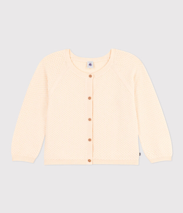 Cardigan in cotone bambina ecru
