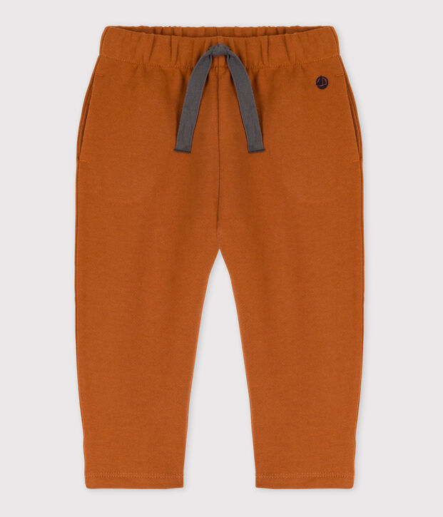 Pantaloni in tessuto felpato per neonati marrone