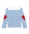 Maglia alla marinara da bambina con decorazioni creative bianco MARSHMALLOW/blu PERSE