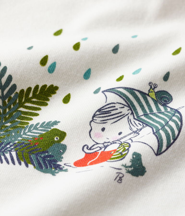 T-shirt maniche corte beb&egrave; maschio bianco MARSHMALLOW