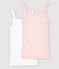 Confezione da 2 canottiere con spalline bambina in cotone a coste variante 1