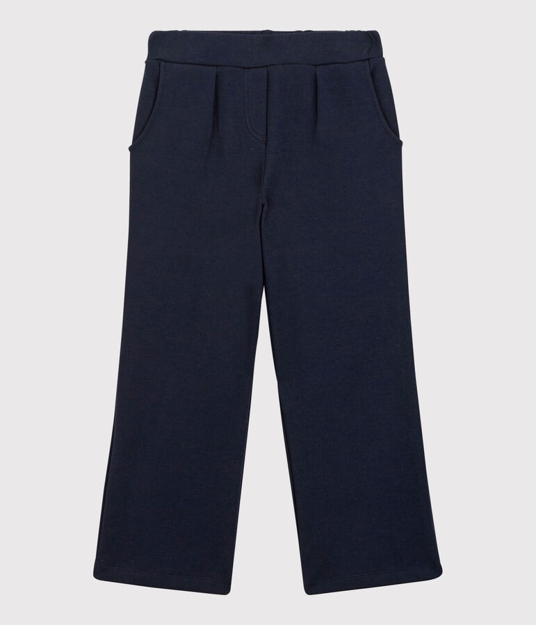Pantaloni flare in cotone bambina blu SMOKING
